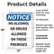 Signmission No Alcohol Or Drugs Allowed, 12 in W x Rectangle, Plastic OS-2PACK-NS-P-1218-V-16001 - alternate 2